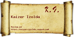 Kaizer Izolda névjegykártya